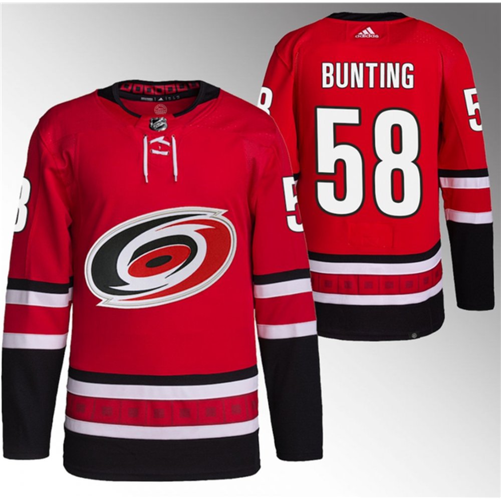 Men's Carolina Hurricanes #58 Michael Bunting Red Stitched Premium Jersey