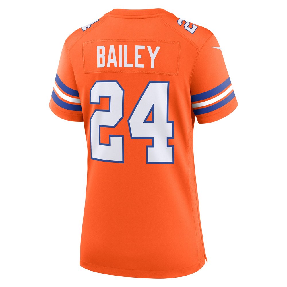 Women's Denver Broncos Champ Bailey Orange Mile High Collection 1977 Throwback Retired Player Game Jersey Women's Denver Broncos Champ Bailey Orange Mile High Collection 1977 Throwback Retired Player Game Jersey