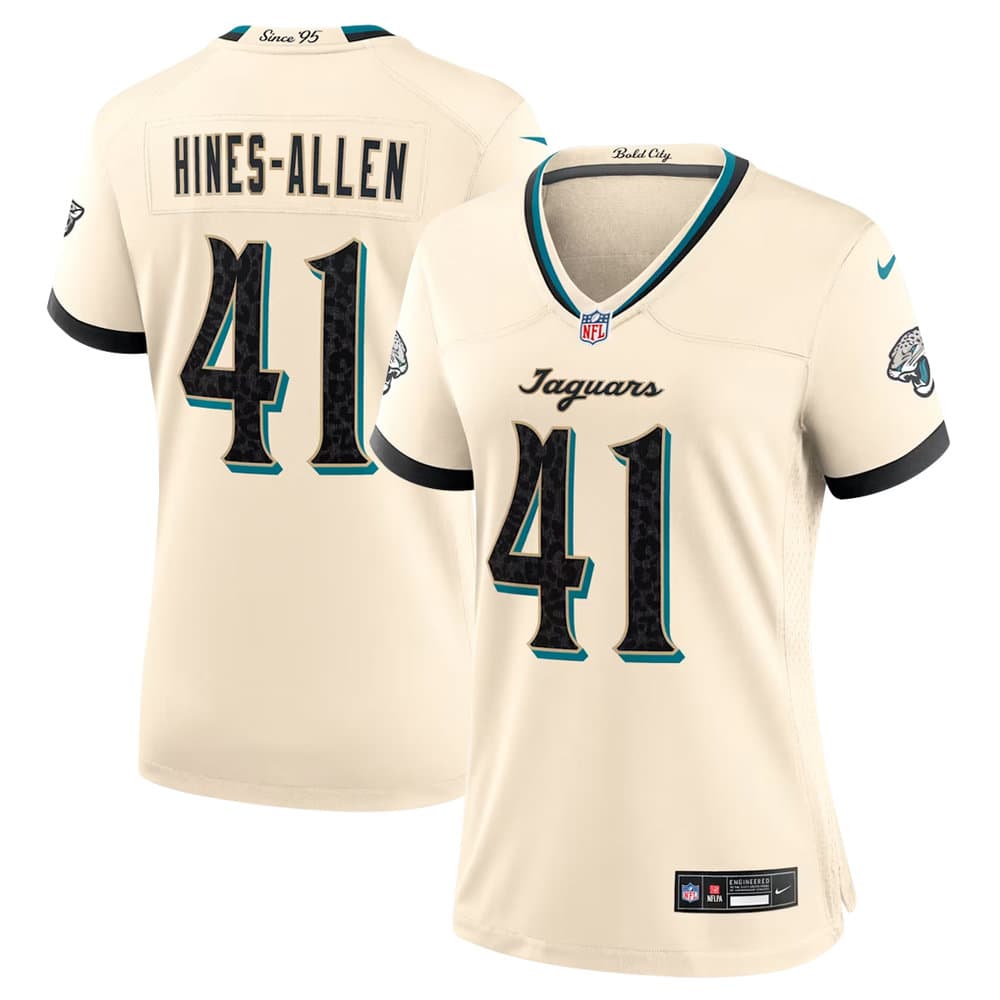 Women's Jacksonville Jaguars #41 Josh Hines-Allen Cream 2026 Rivalries Collection Game Jersey
