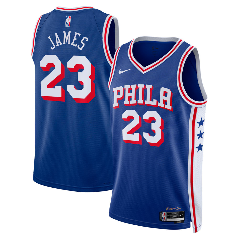 Men's Philadelphia 76ers #23 LeBron James Nike Royal Swingman Icon Edition Jersey