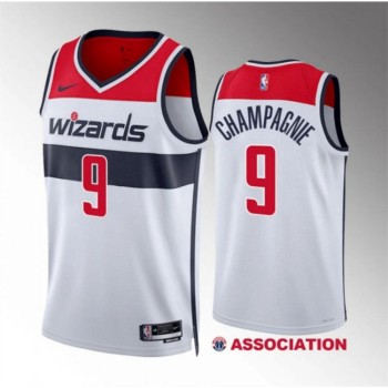 Men's Washington Wizards #9 Justin Champagnie White Association Edition Stitched Basketball Jersey