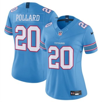 Women's Tennessee Titans #20 Tony Pollard Light Blue F.U.S.E. Vapor Limited Stitched Football Jersey(Run Small)