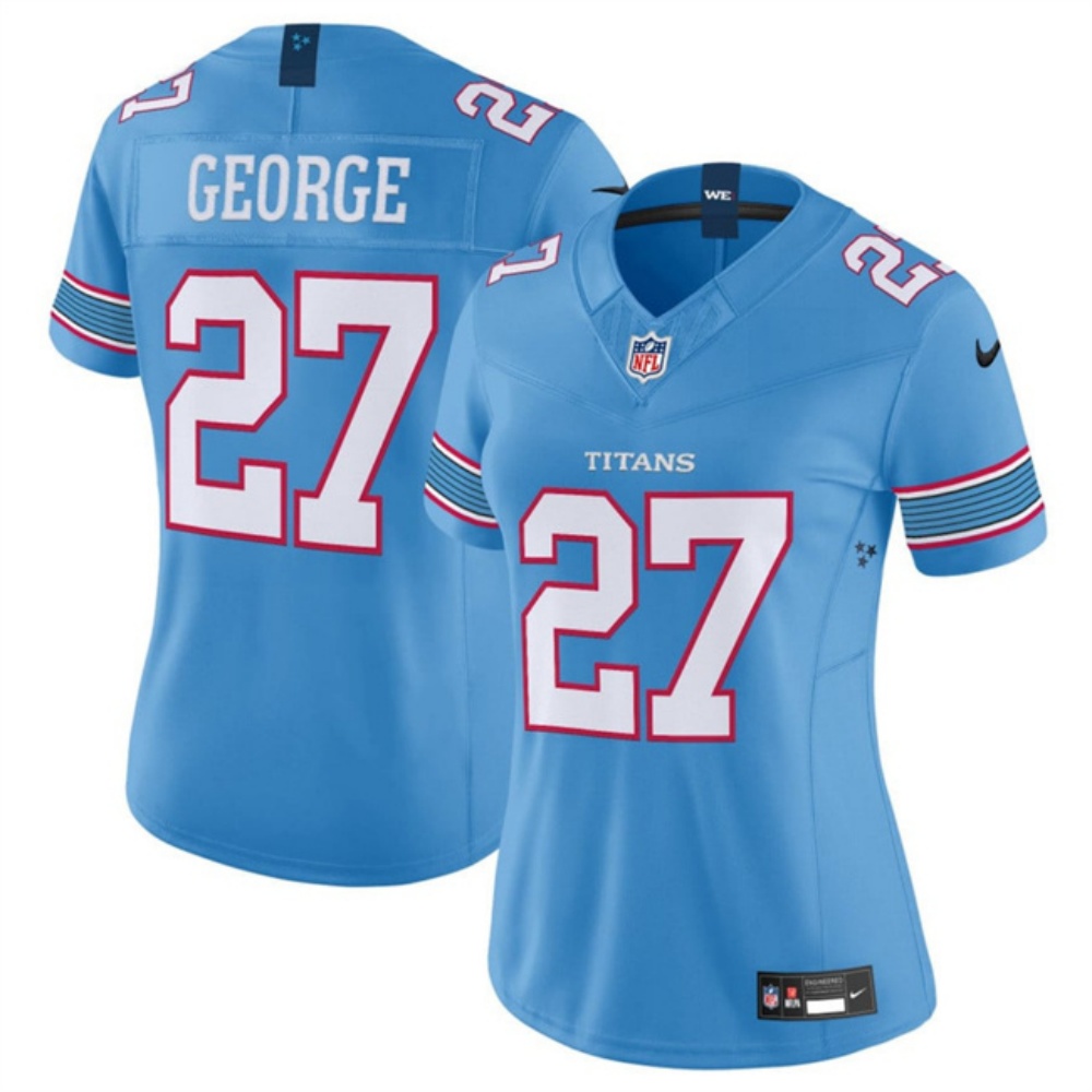 Women's Tennessee Titans #27 Eddie George Light Blue F.U.S.E. Vapor Limited Stitched Football Jersey(Run Small)
