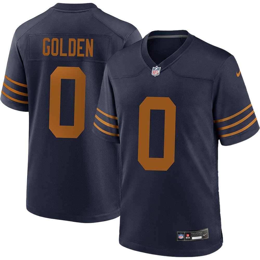 Men's Green Bay Packers #0 Matthew Golden Navy Game Player Jersey