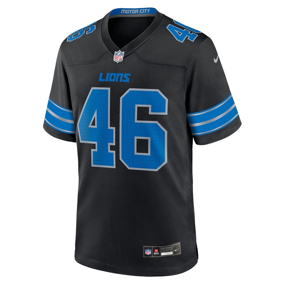 Men's Detroit Lions Jack Campbell Black 2nd Alternate Game Jersey Men's Detroit Lions Jack Campbell Black 2nd Alternate Game Jersey