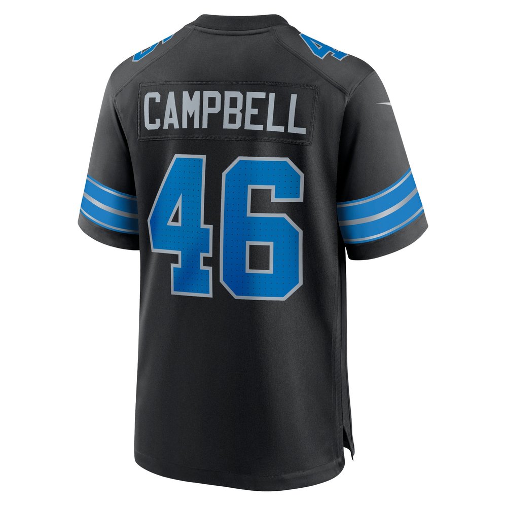 Men's Detroit Lions Jack Campbell Black 2nd Alternate Game Jersey Men's Detroit Lions Jack Campbell Black 2nd Alternate Game Jersey
