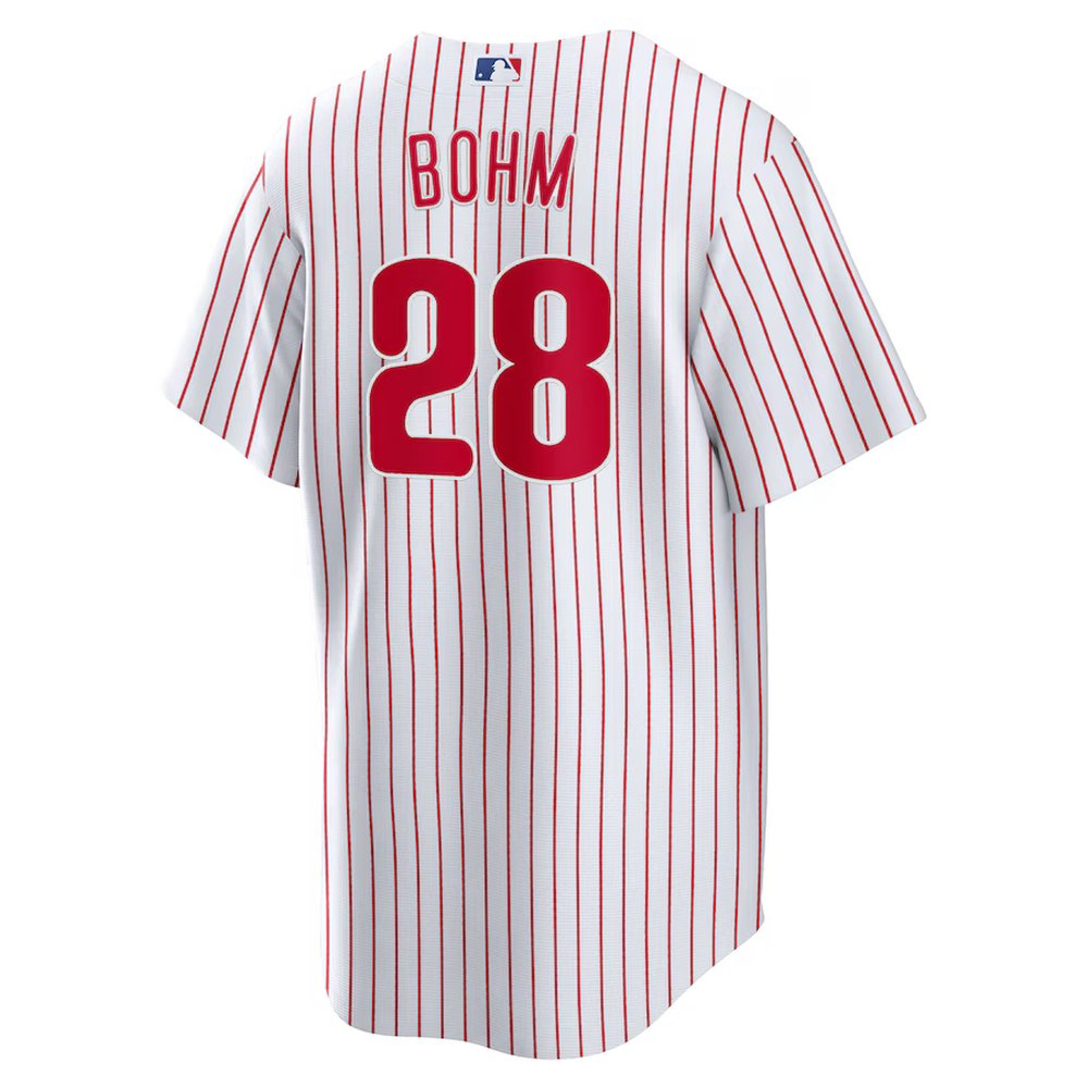 Men's Philadelphia Phillies #28 Alec Bohm Nike White Replica Player Jersey