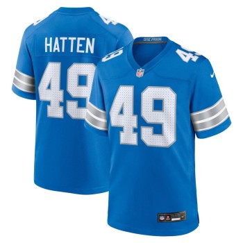 Men's Detroit Lions Hogan Hatten  Blue Game Jersey