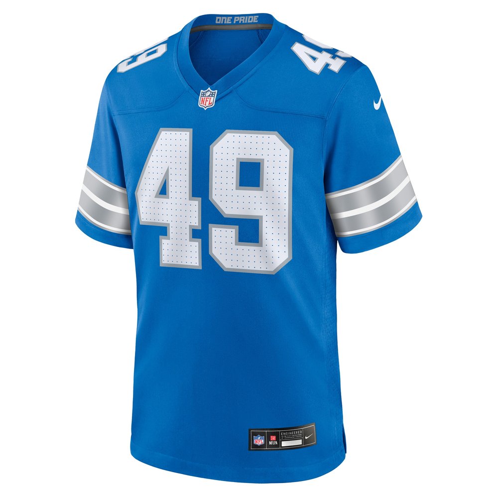 Men's Detroit Lions Hogan Hatten  Blue Game Jersey