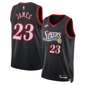 Men's Philadelphia 76ers #23 LeBron James Black Classic Edition Jersey