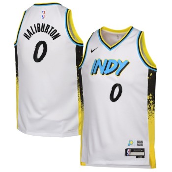 Youth Indiana Pacers Tyrese Haliburton White 2024/25 Swingman Player Jersey - City Edition Youth Indiana Pacers Tyrese Haliburton White 2024/25 Swingman Player Jersey - City Edition