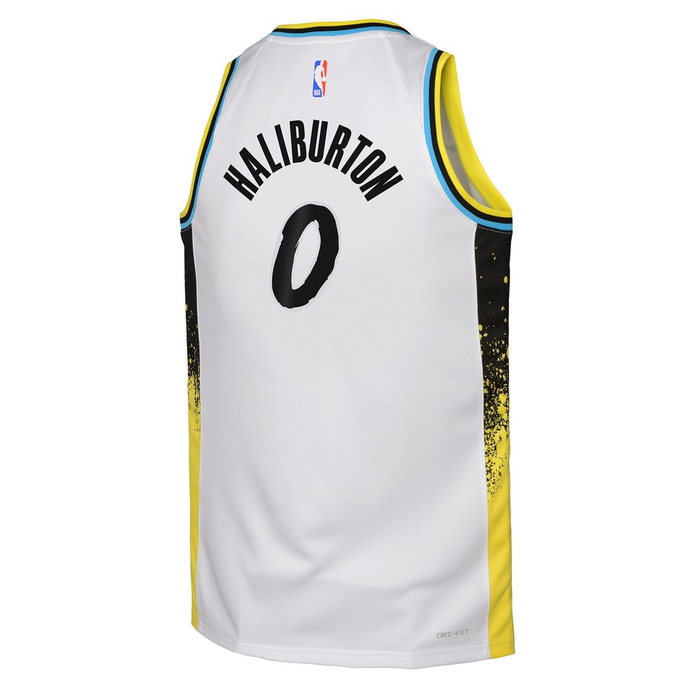 Youth Indiana Pacers Tyrese Haliburton White 2024/25 Swingman Player Jersey - City Edition