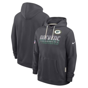Men's Green Bay Packers Charcoal Sideline Standard Issue Top Prospect Dri-FIT Hoodie