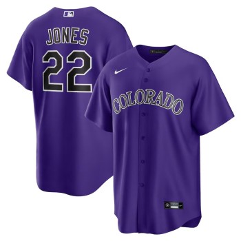 Men's Colorado Rockies #22 Nolan Jones Nike Purple Alternate Replica Jersey