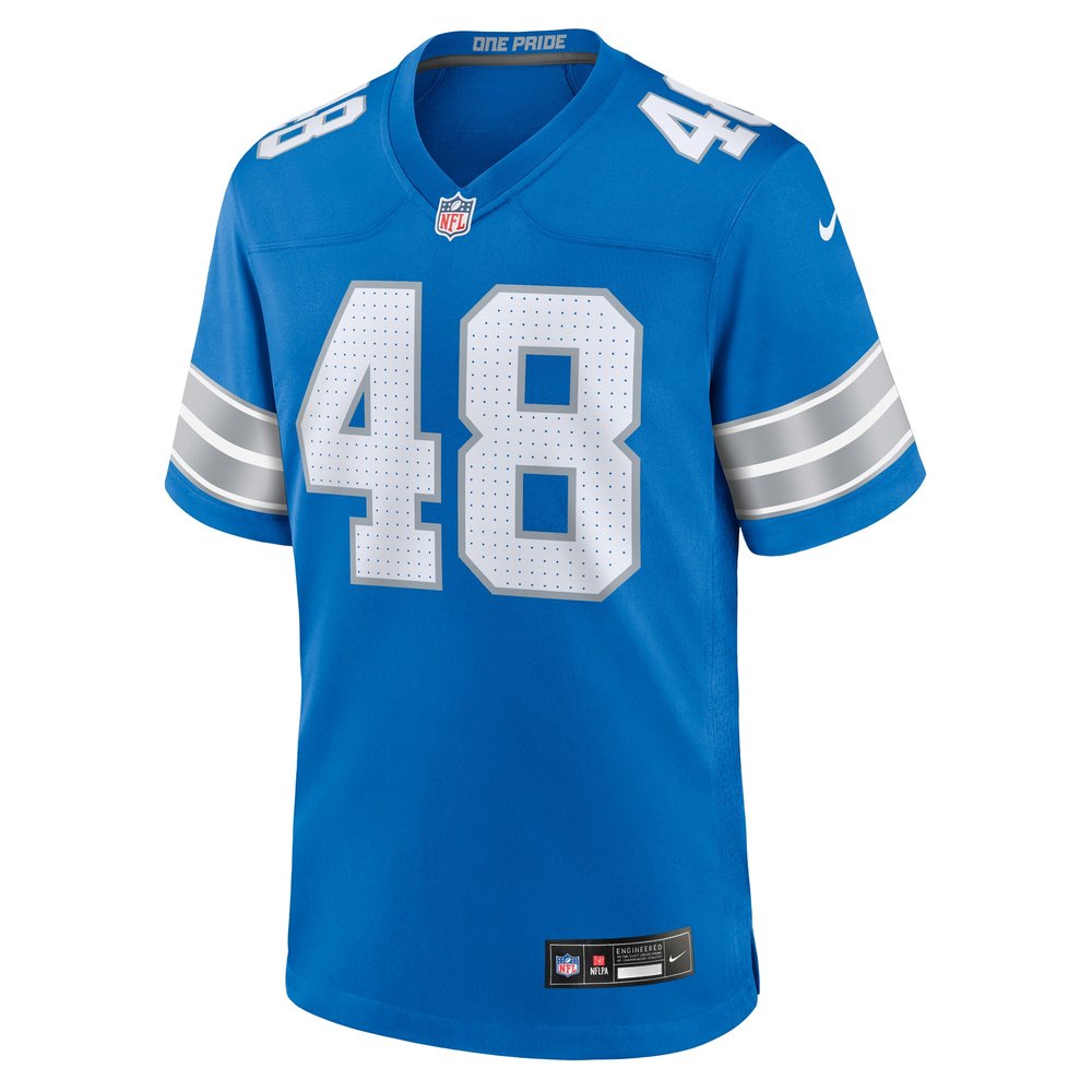 Men's Detroit Lions Loren Strickland  Blue Game Jersey