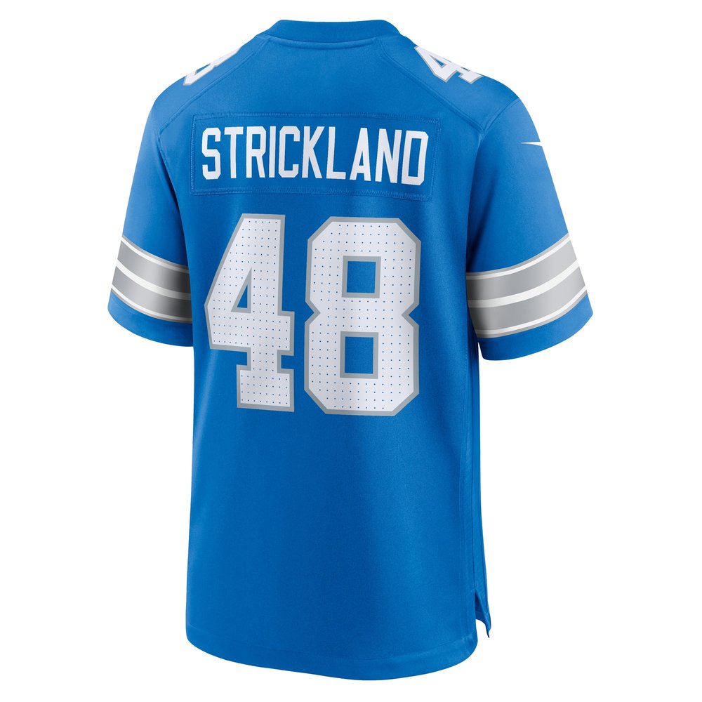 Men's Detroit Lions Loren Strickland  Blue Game Jersey