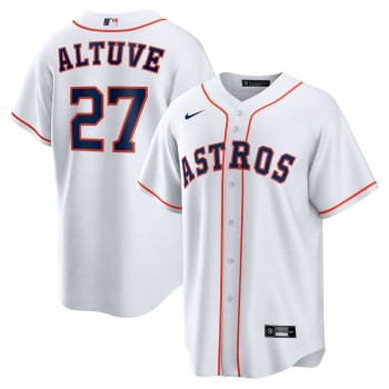 Men's Houston Astros #27 Jose Altuve Nike White Home Replica Player Jersey Men's Houston Astros #27 Jose Altuve Nike White Home Replica Player Jersey
