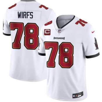 Men's Tampa Bay Buccaneers #78 Tristan Wirfs White 2026 With 4-Star C Patch Vapor Limited Jersey