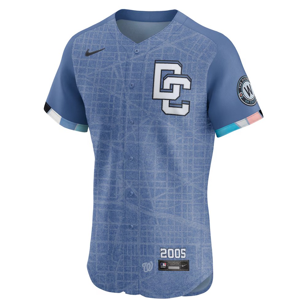 Men's Washington Nationals #3 Dylan Crews Nike Blue 2025 City Connect Elite Jersey