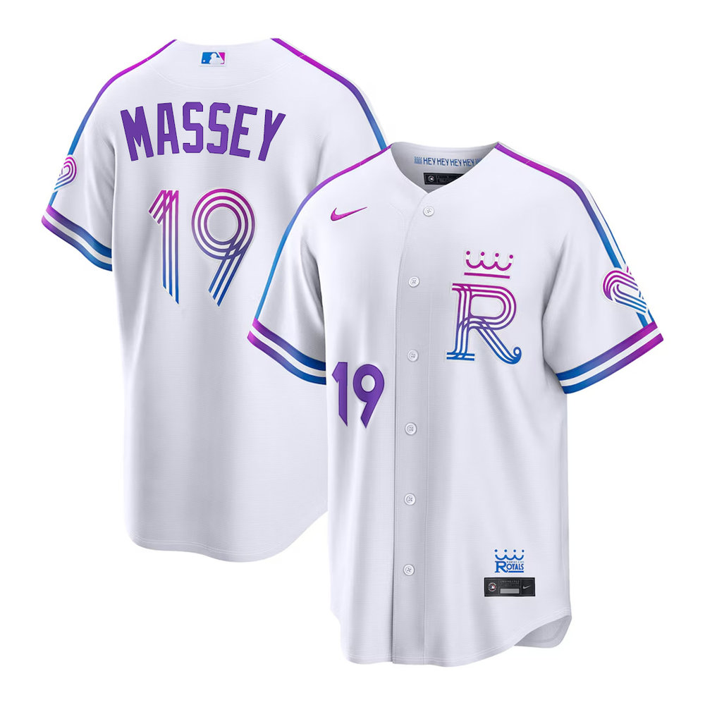 Men's Kansas City Royals #19 Michael Massey White 2026 City Connect Stitched Jersey