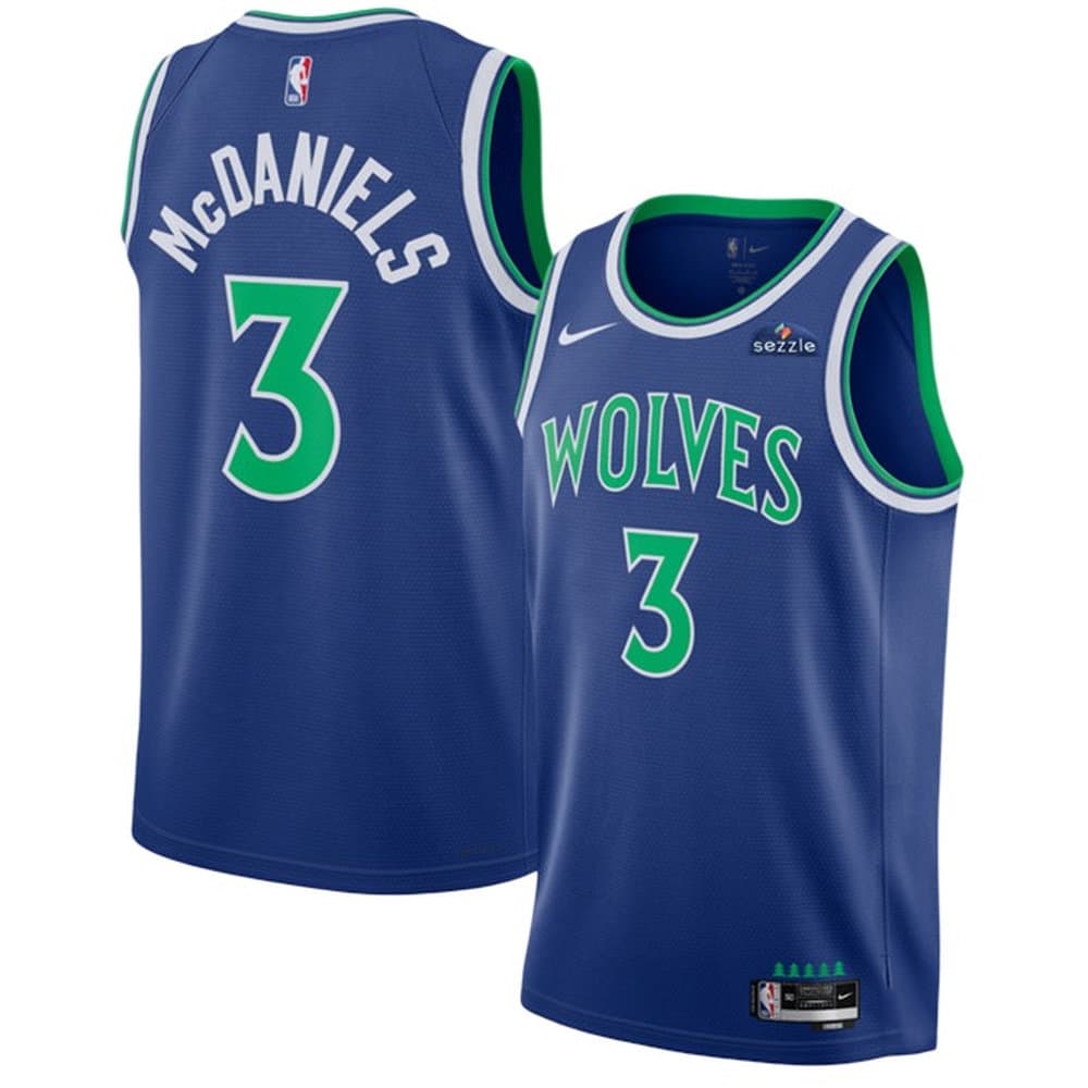 Men's Minnesota Timberwolves #3 Jaden McDaniels Blue 2026/27 Icon Edition Jersey