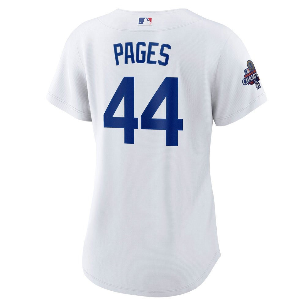 Women's Los Angeles Dodgers Andy Pages White 2024 World Series Champions Home Replica Player Jersey