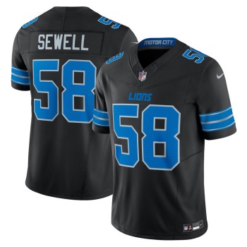 Men's Detroit Lions #58 Penei Sewell Black Vapor F.U.S.E. Alternate Limited Jersey Men's Detroit Lions #58 Penei Sewell Black Vapor F.U.S.E. Alternate Limited Jersey
