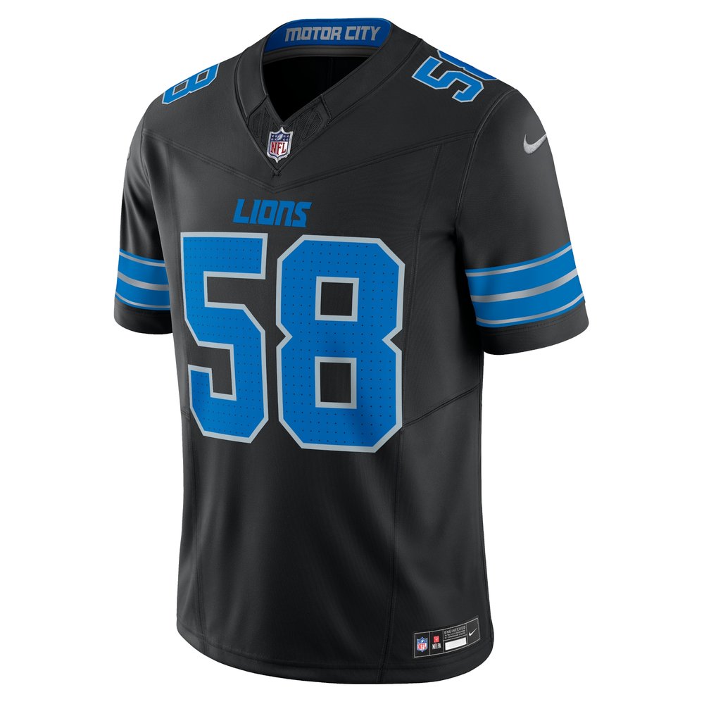 Men's Detroit Lions #58 Penei Sewell Black Vapor F.U.S.E. Alternate Limited Jersey Men's Detroit Lions #58 Penei Sewell Black Vapor F.U.S.E. Alternate Limited Jersey