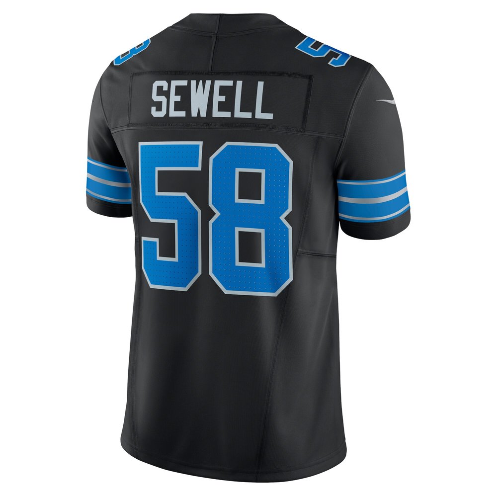 Men's Detroit Lions #58 Penei Sewell Black Vapor F.U.S.E. Alternate Limited Jersey Men's Detroit Lions #58 Penei Sewell Black Vapor F.U.S.E. Alternate Limited Jersey