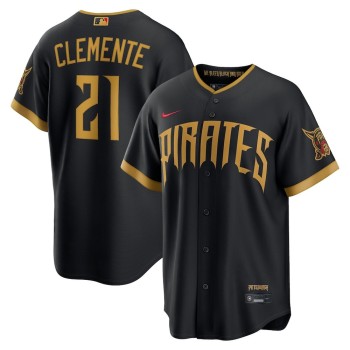 Men's Pittsburgh Pirates #21 Roberto Clemente Black 2026 City Connect Stitched Jersey