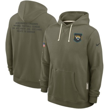 Men's Jacksonville Jaguars Olive 2025 Salute to Service Pullover Hoodie
