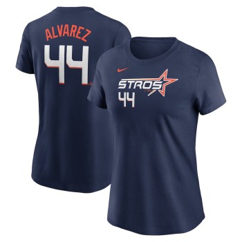 Women's Houston Astros #44 Yordan Alvarez Navy 2025 City Connect Fuse Name & Number T-Shirt Women's Houston Astros #44 Yordan Alvarez Navy 2025 City Connect Fuse Name & Number T-Shirt