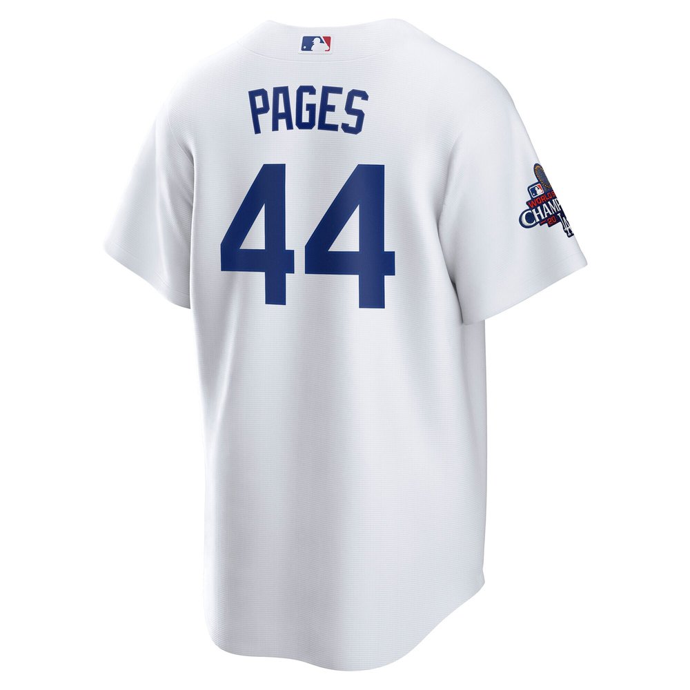Men's Los Angeles Dodgers Andy Pages White 2024 World Series Champions Home Replica Player Jersey