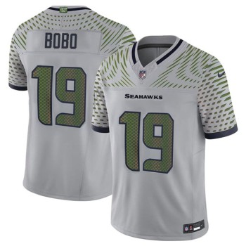 Men's Seattle Seahawks #19 Jake Bobo Gray Rivalries Collection F.U.S.E. Vapor Limited Stitched Jersey