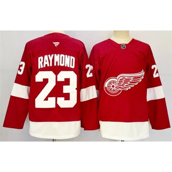 Men's Detroit Red Wings #23 Lucas Raymond Red 2024-25 Home Stitched Premium Jersey Men's Detroit Red Wings #23 Lucas Raymond Red 2024-25 Home Stitched Premium Jersey