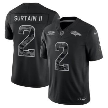 Men's Denver Broncos #2 Patrick Surtain II Nike Black 2026 Salute to Service Vapor F.U.S.E. Limited Jersey Men's Denver Broncos #2 Patrick Surtain II Nike Black 2026 Salute to Service Vapor F.U.S.E. Limited Jersey