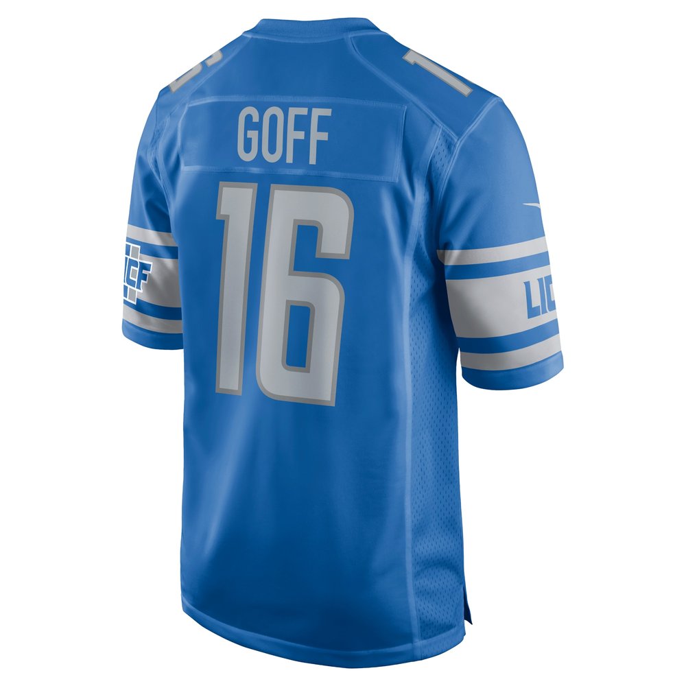 Men's Detroit Lions #16 Jared Goff Blue Player Game Jersey
