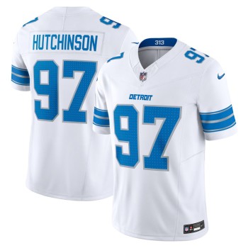 Men's Detroit Lions #97 Aidan Hutchinson White Vapor F.U.S.E. Limited Jersey Men's Detroit Lions #97 Aidan Hutchinson White Vapor F.U.S.E. Limited Jersey