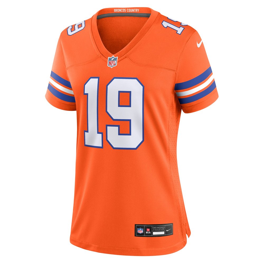 Women's Denver Broncos Marvin Mims Jr Orange Mile High Collection 1977 Throwback Player Game Jersey Women's Denver Broncos Marvin Mims Jr Orange Mile High Collection 1977 Throwback Player Game Jersey