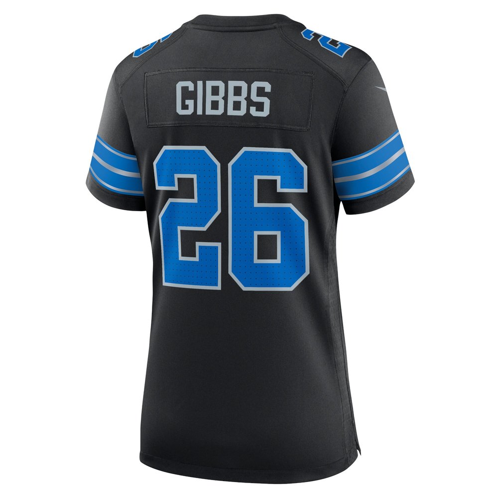 Women's Detroit Lions #26 Jahmyr Gibbs Black 2nd Alternate Game Jersey