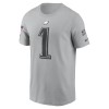 Men's Philadelphia Eagles #1 Jalen Hurts Gray 2024 Salute To Service Name & Number T-Shirt