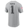 Men's Philadelphia Eagles #1 Jalen Hurts Gray 2024 Salute To Service Name & Number T-Shirt