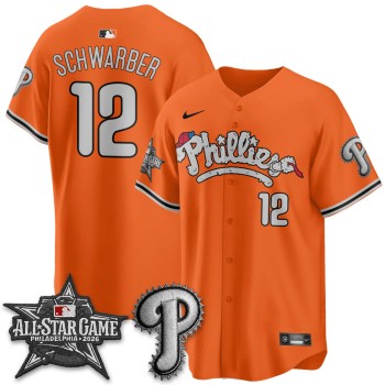 Men's Philadelphia Phillies #12 Kyle Schwarber Orange 2026 MLB All-Star Jersey