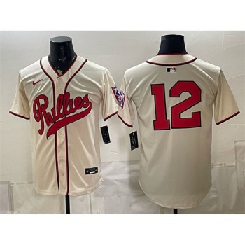 Youth Philadelphia Phillies #12 Kyle Schwarber Cream 2026 Field of Dreams Stadium Stitched Baseball Jersey