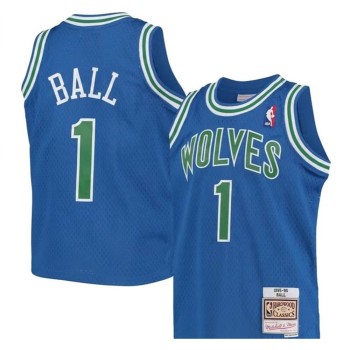 Women's Minnesota Timberwolves #1 LaMelo Ball 2026 Blue Throwback Swingman Jersey