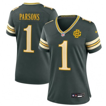 Women's Green Bay Packers #1 Micah Parsons Green 2026 Rivalries Collection Game Jersey