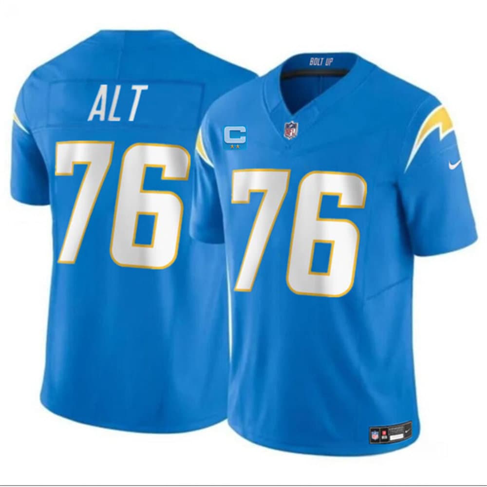 Youth Los Angeles Chargers #76 Joe Alt Blue 2026 2-Star C Patch Vapor F.U.S.E. Limited Jersey
