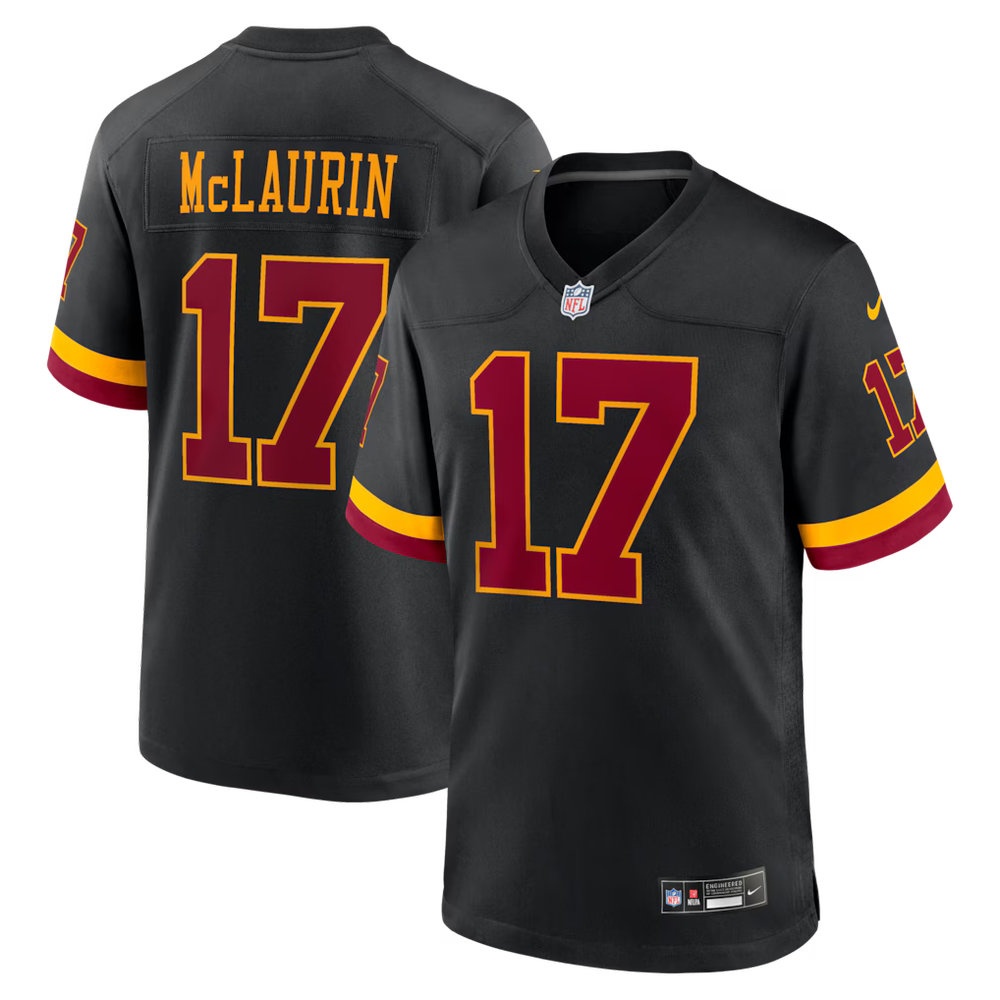 Men's Washington Commanders #17 Terry McLaurin Black Hail Raiser Alternate Game Jersey