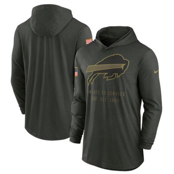 Men's Buffalo Bills Forest Green 2025 Salute to Service Sideline Dri-FIT Lightweight Pullover Hoodie Men's Buffalo Bills Forest Green 2025 Salute to Service Sideline Dri-FIT Lightweight Pullover Hoodie