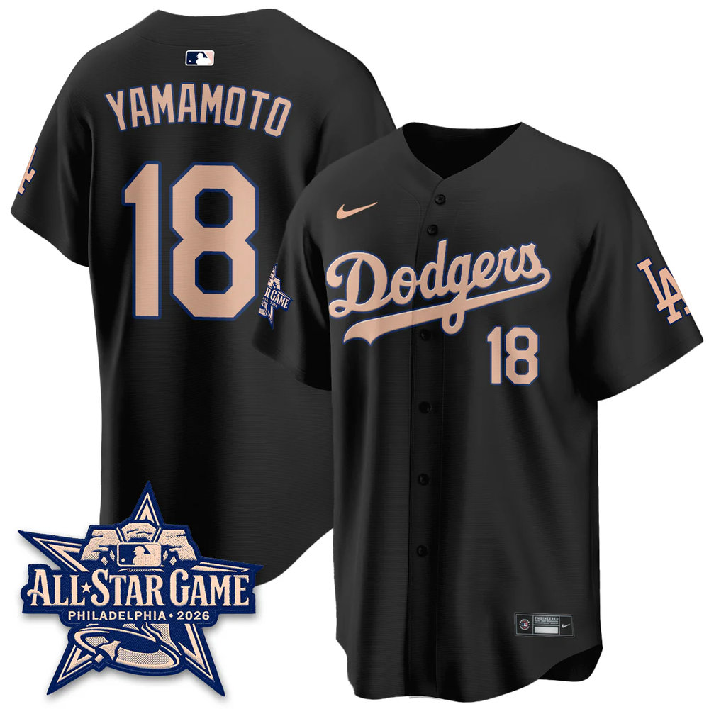 Youth Los Angeles Dodgers #18 Yoshinobu Yamamoto Black 2026 MLB All-Star Jersey